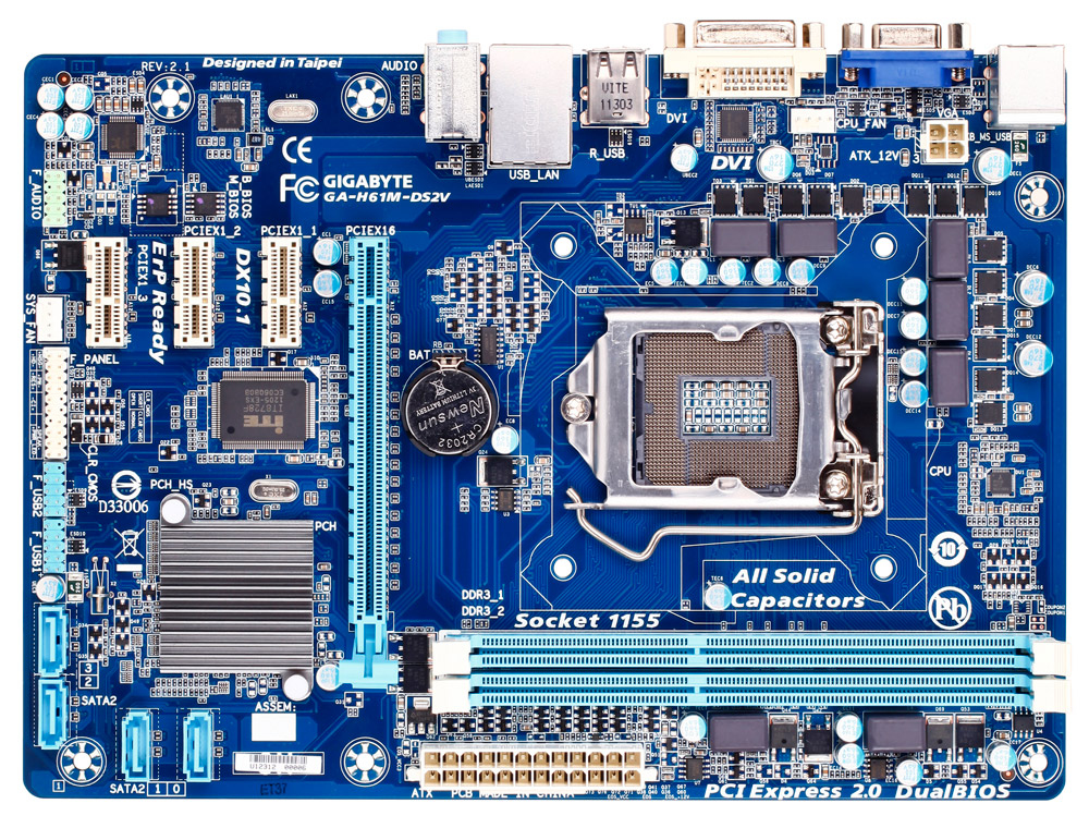 GIGABYTE GA-H61M-DS2V motherboard Intel® H61 LGA 1155 (Socket H2) micro ATX – image 2