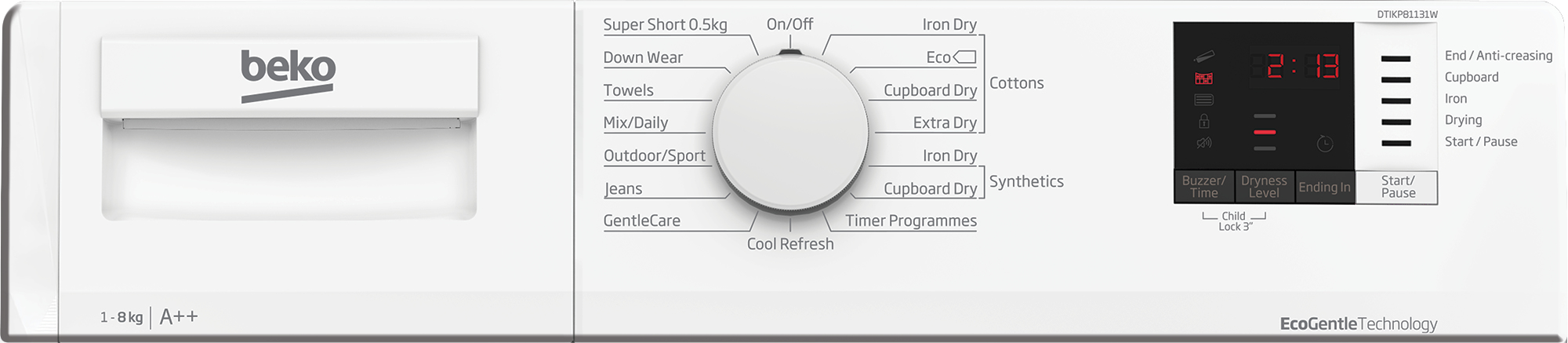 Beko DTIKP81131W 8kg Integrated Heat Pump Tumble Dryer with Sensor Drying Programmes – image 5