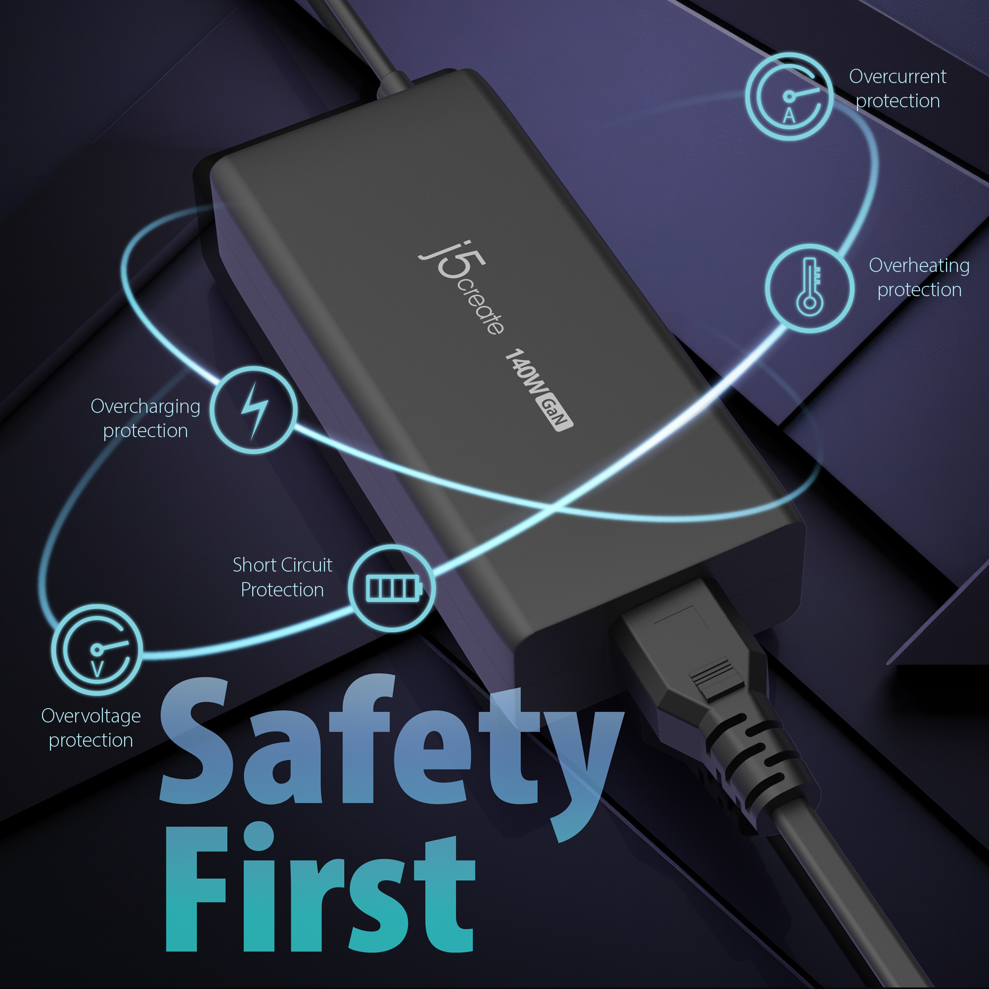 j5create JUP17140 140W GaN PD3.1 USB-C® - EU – image 8