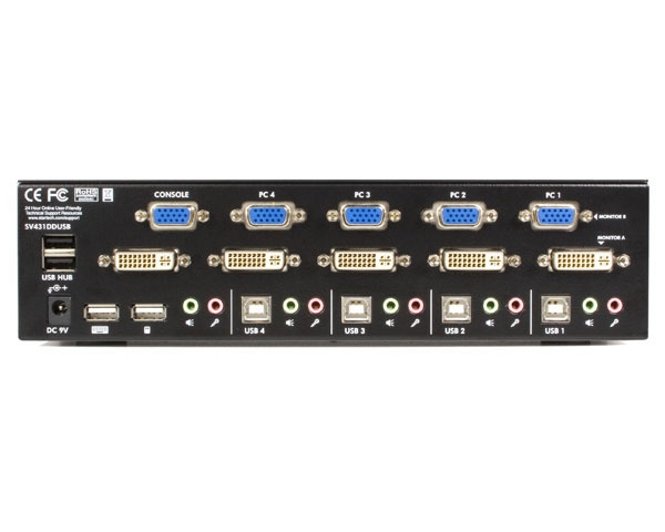 StarTech.com 4 Port StarView DVI/VGA Dual Display USB KVM Switch Audio – image 4
