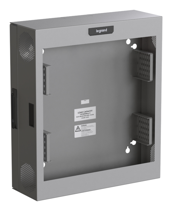 Legrand Compact Edge Cabinet, 4 RU, Plexiglass Door - Magnesium