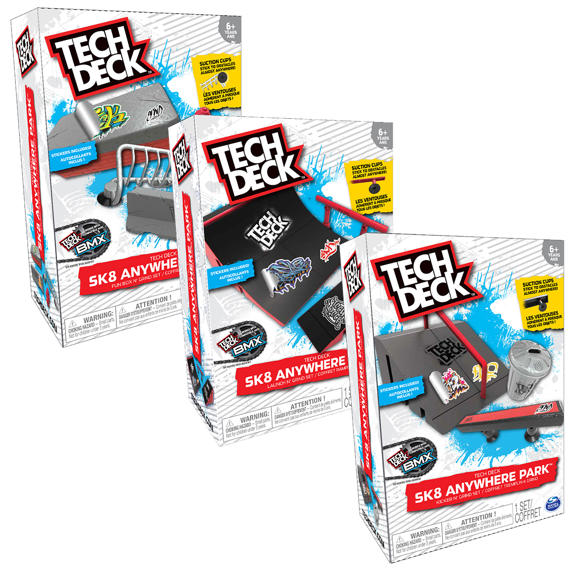 صورة مجموعة لعب سكيتبورد Tech Deck في أي مكان، متعدد الألوان