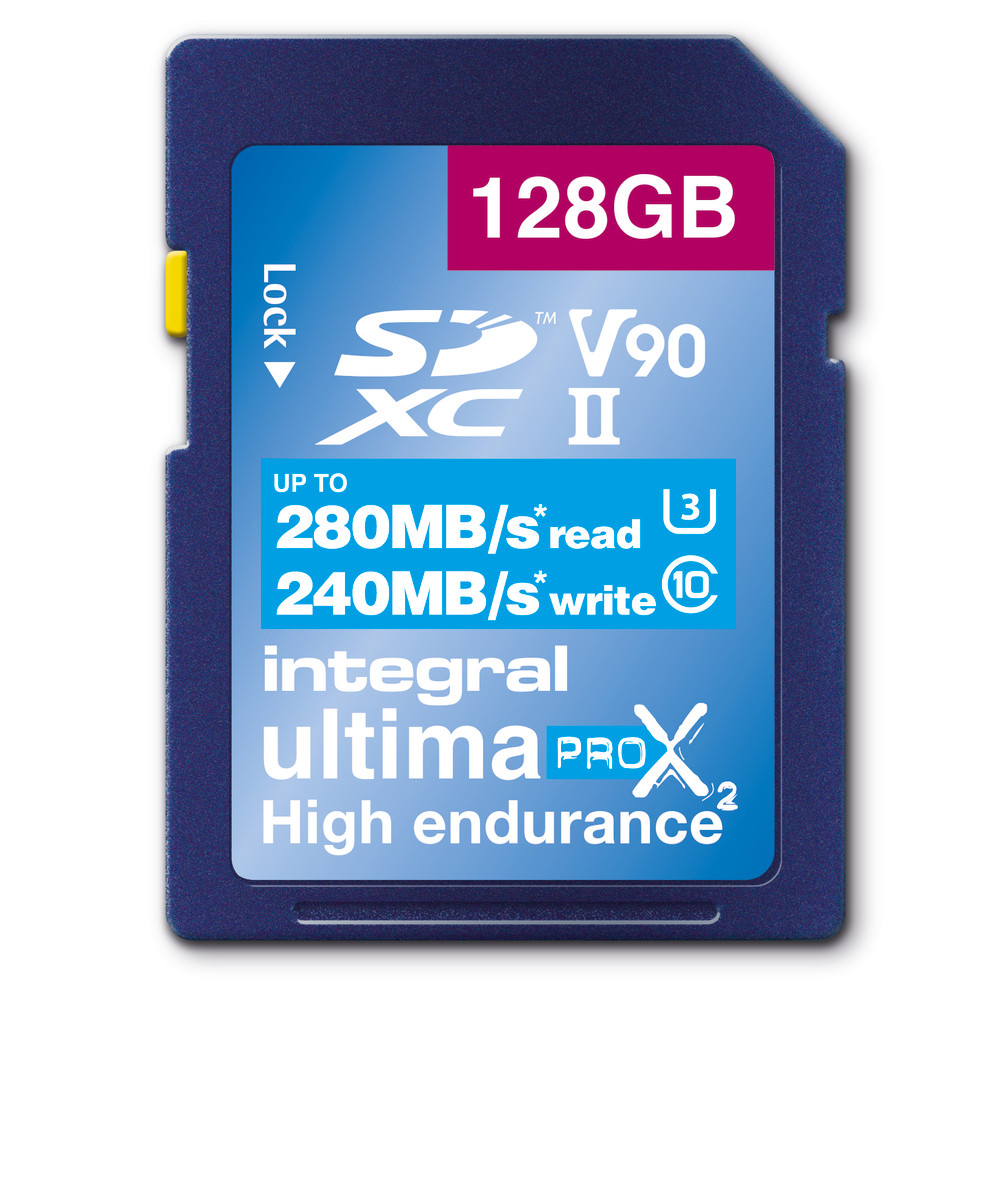 Integral 128GB SDXC UHS 2 U3 CL10 V90 UP TO R-280 W-240 MBS