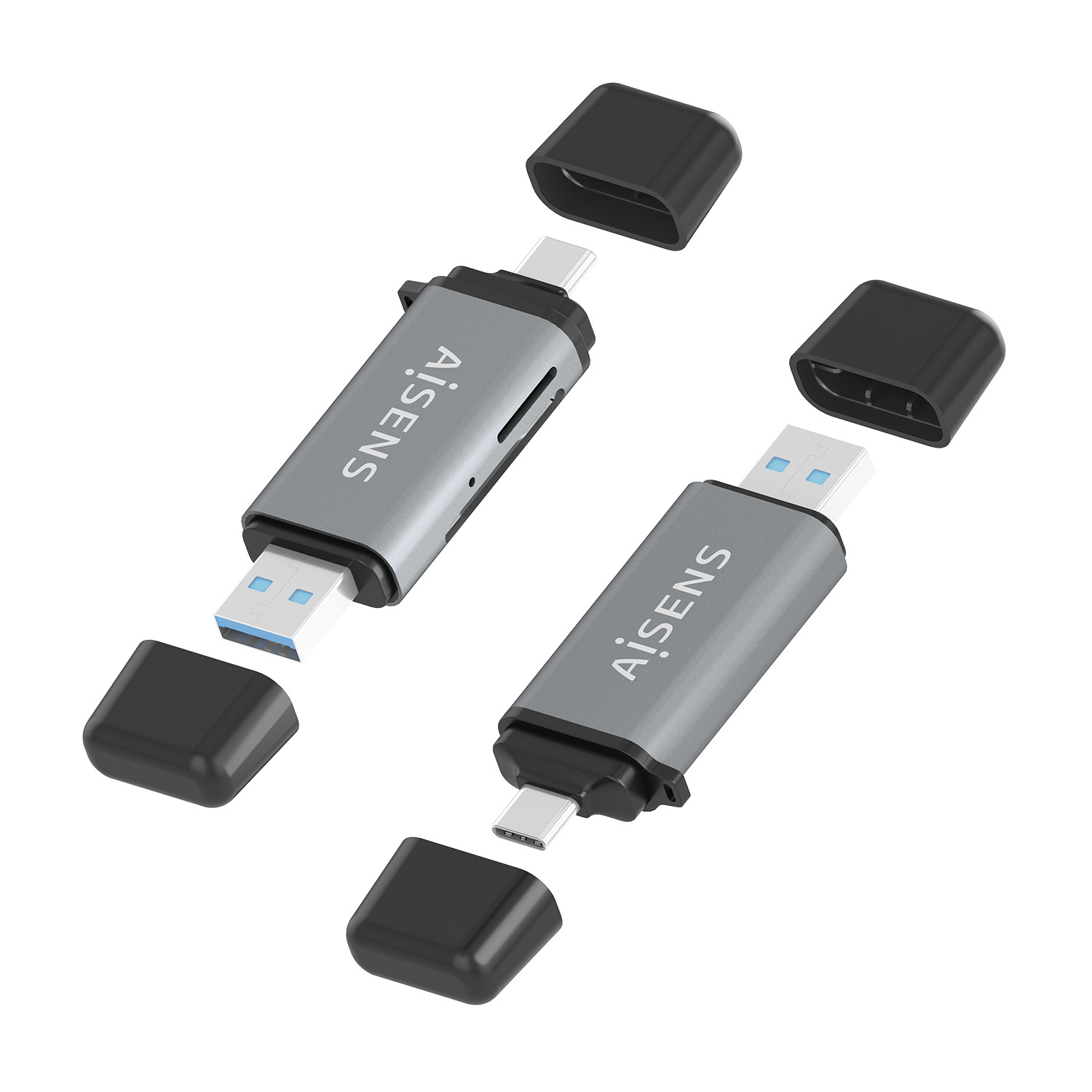 AISENS ASCR-2AC11-GR card reader USB 3.2 Gen 1 (3.1 Gen 1) Type-A/Type-C Grey – image 3