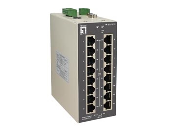 LevelOne 16 FE + 2 GE Managed Switch -10 ~ 60C, DIN-rail