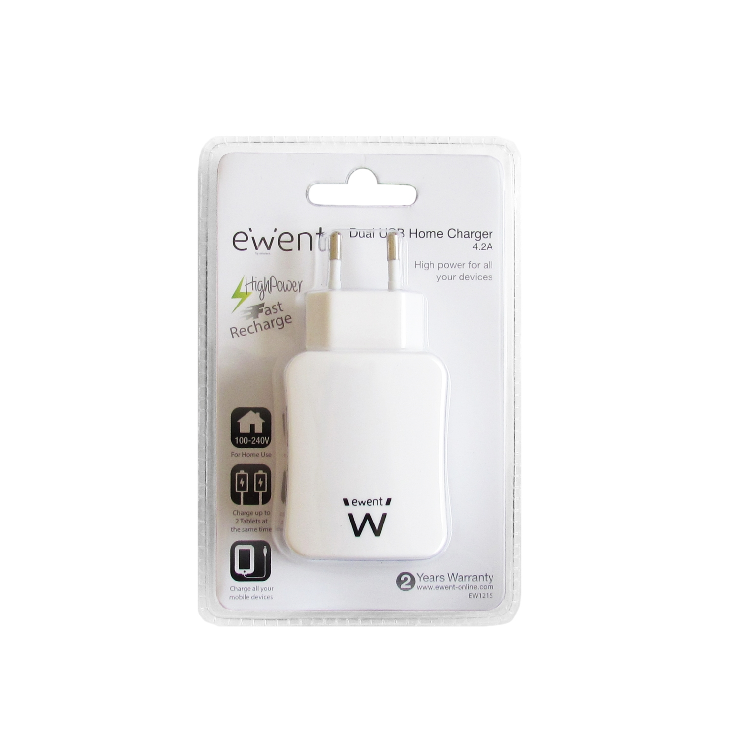 Ewent EW1215 mobile device charger Universal White USB Indoor – image 2