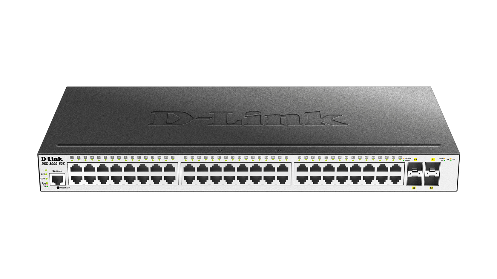 D-Link DGS-3000-52X network switch Managed L2 Gigabit Ethernet (10/100/1000) 1U Black