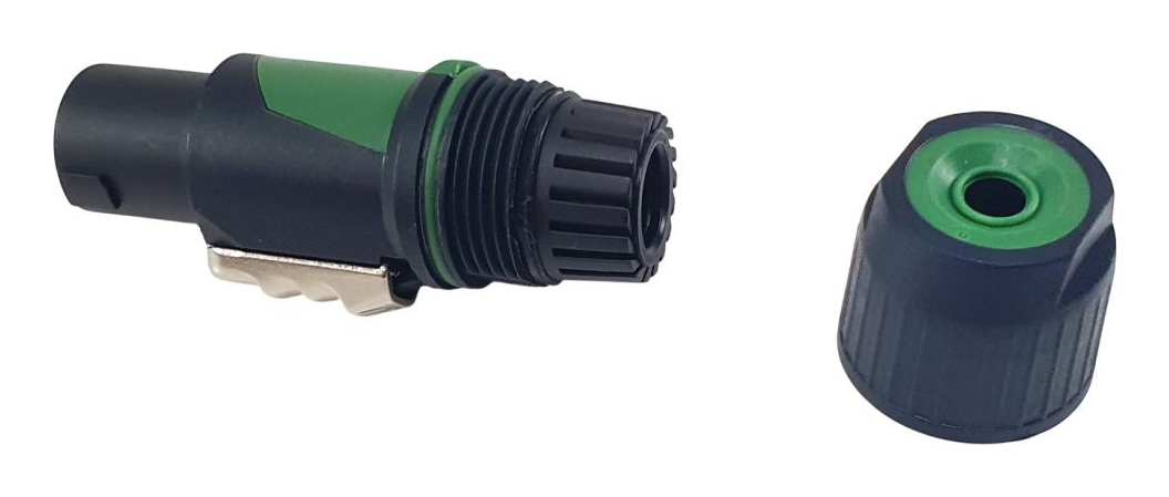 4-poliger SpeakON-Kabelstecker, Schwarz/Grün