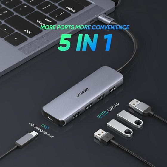 Ugreen 60268 interface hub USB 3.2 Gen 1 (3.1 Gen 1) Type-A + Type-C 5000 Mbit/s – image 2