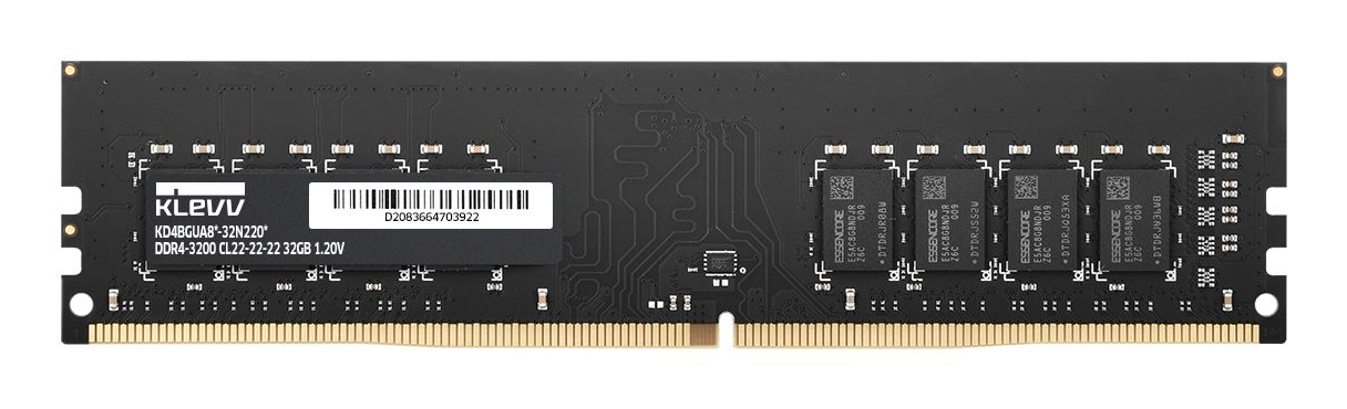 Klevv KD4BGUA80-32N220A memory module 32 GB 1 x 32 GB DDR4 3200 MT/s 288-pin DIMM