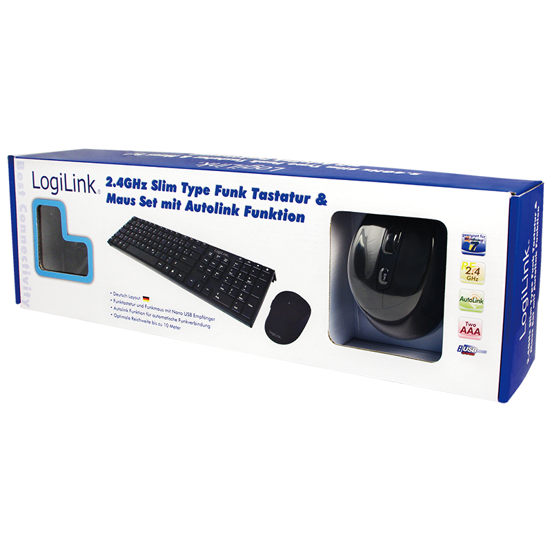 LogiLink ID0050 keyboard Mouse included RF Wireless QWERTZ Black – image 2