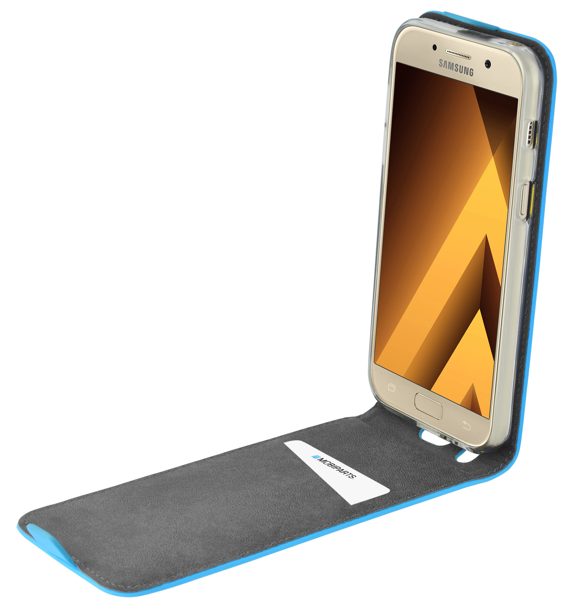 Mobiparts Premium Flip TPU Case Samsung Galaxy A3 (2017) Light Blue – image 4