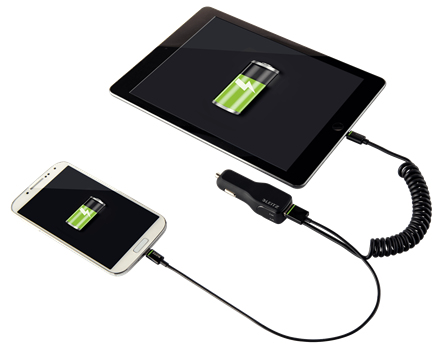 Leitz 63320095 mobile device charger MP3, Smartphone, Tablet Black Cigar lighter Auto – image 2