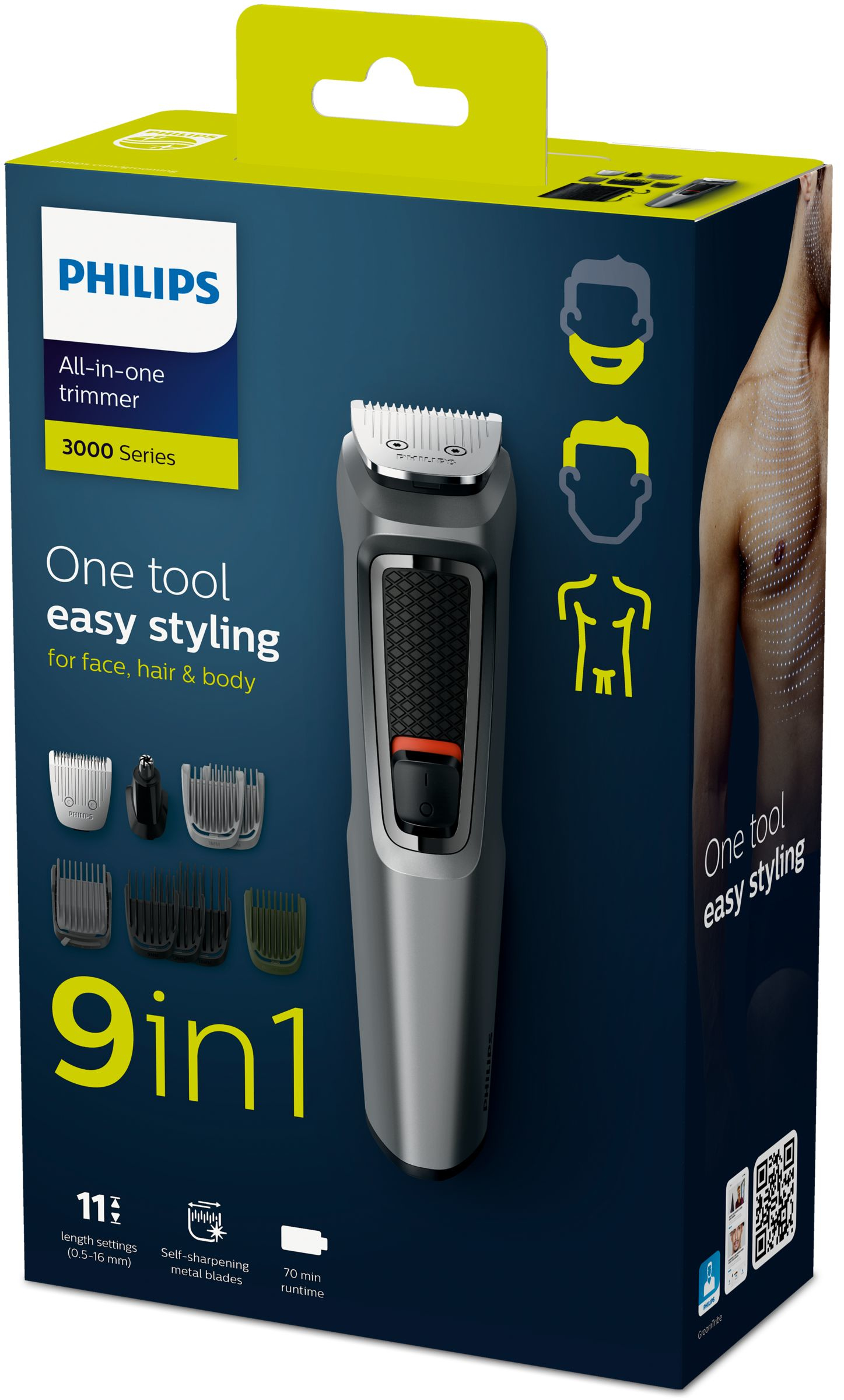 Philips MULTIGROOM Series 3000 MG3747/15 hair trimmers/clipper Black Nickel-Metal Hydride (NiMH) – image 2