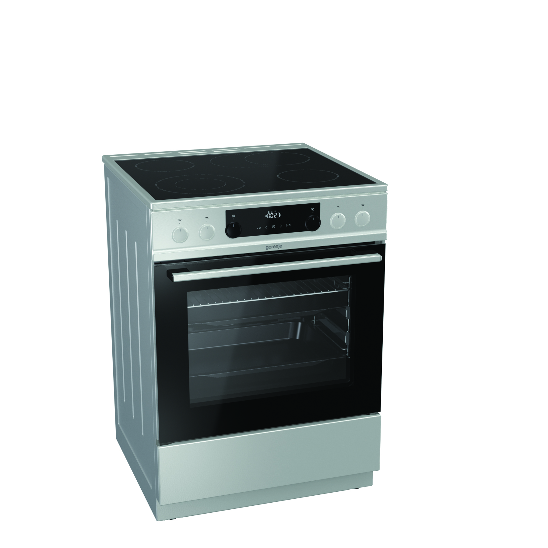 Gorenje EC6352XPA Freestanding cooker Electric Ceramic hob Black, Stainless steel