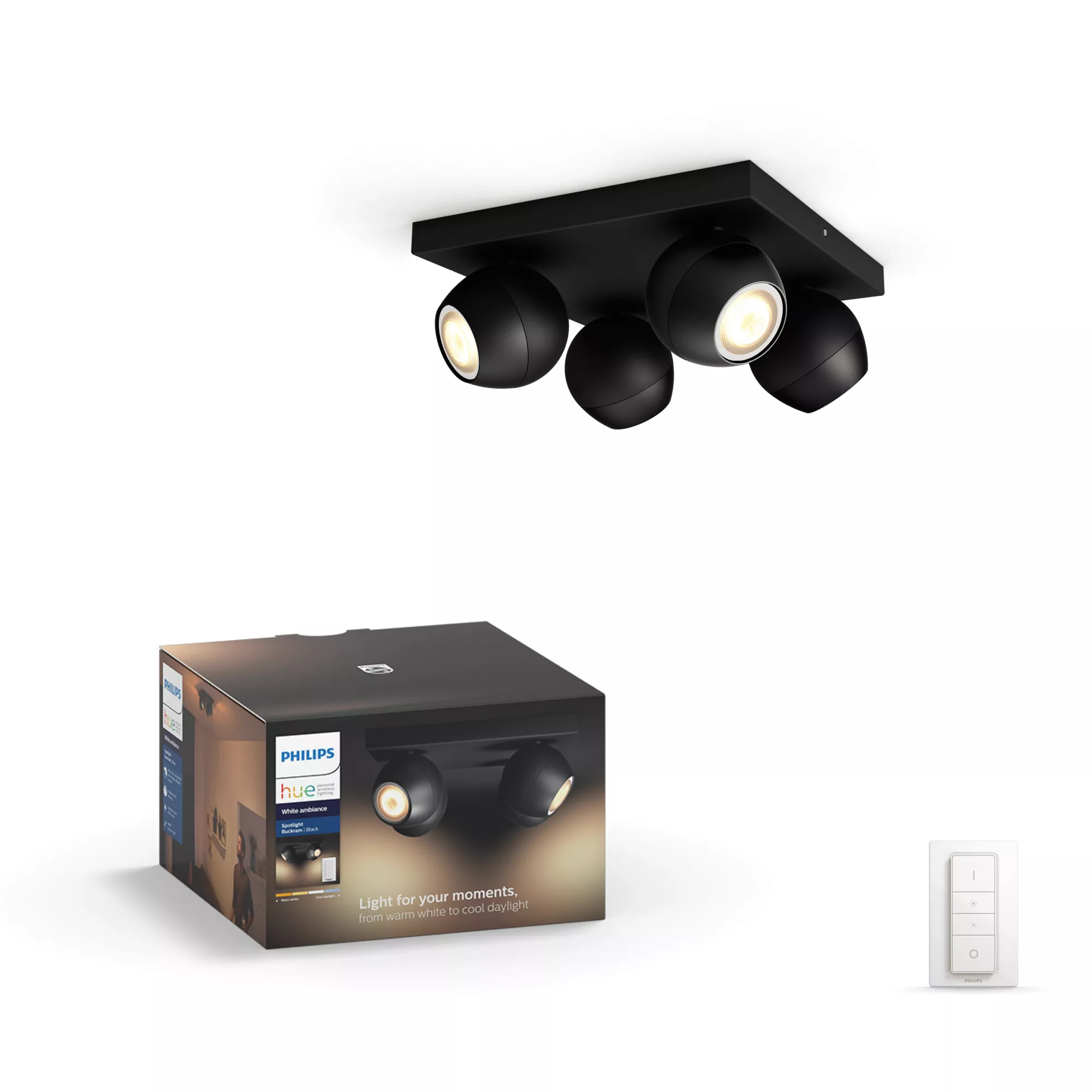 Philips by Signify Philips Hue White ambience Buckram quadruple spotlight