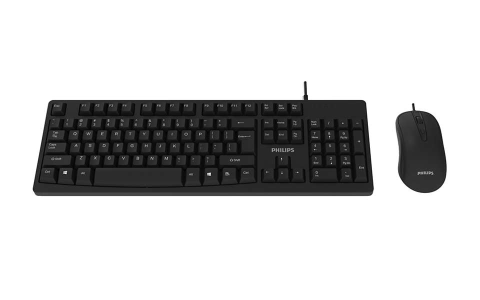 Philips SPT6214/00 keyboard Mouse included Universal USB QWERTY English Black – image 3