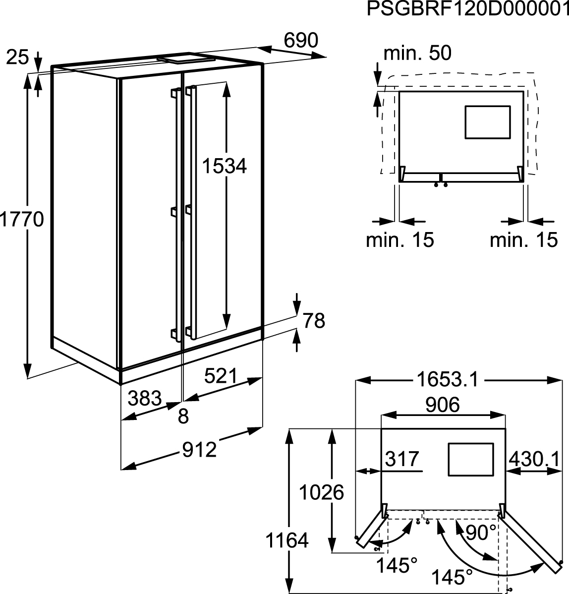AEG S76090XNS1 side-by-side refrigerator Freestanding – image 2