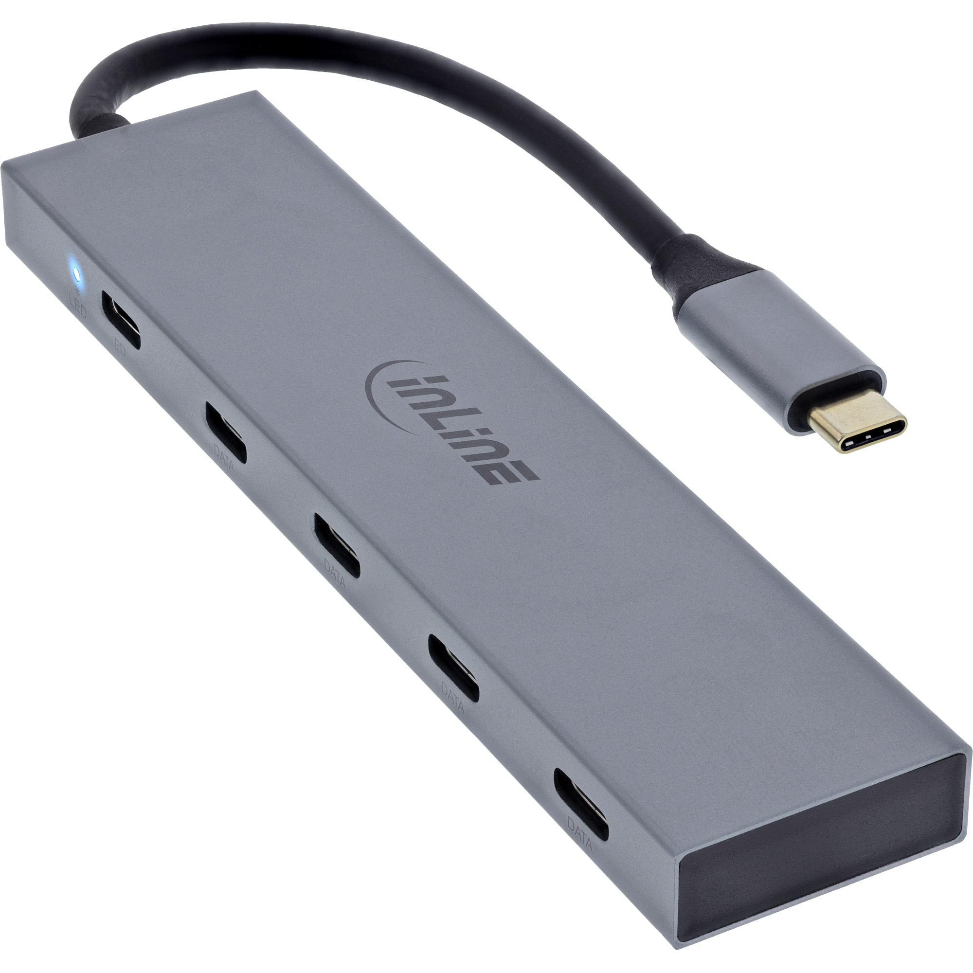 InLine 35392E interface hub USB Type-C 10000 Mbit/s Grey – image 1