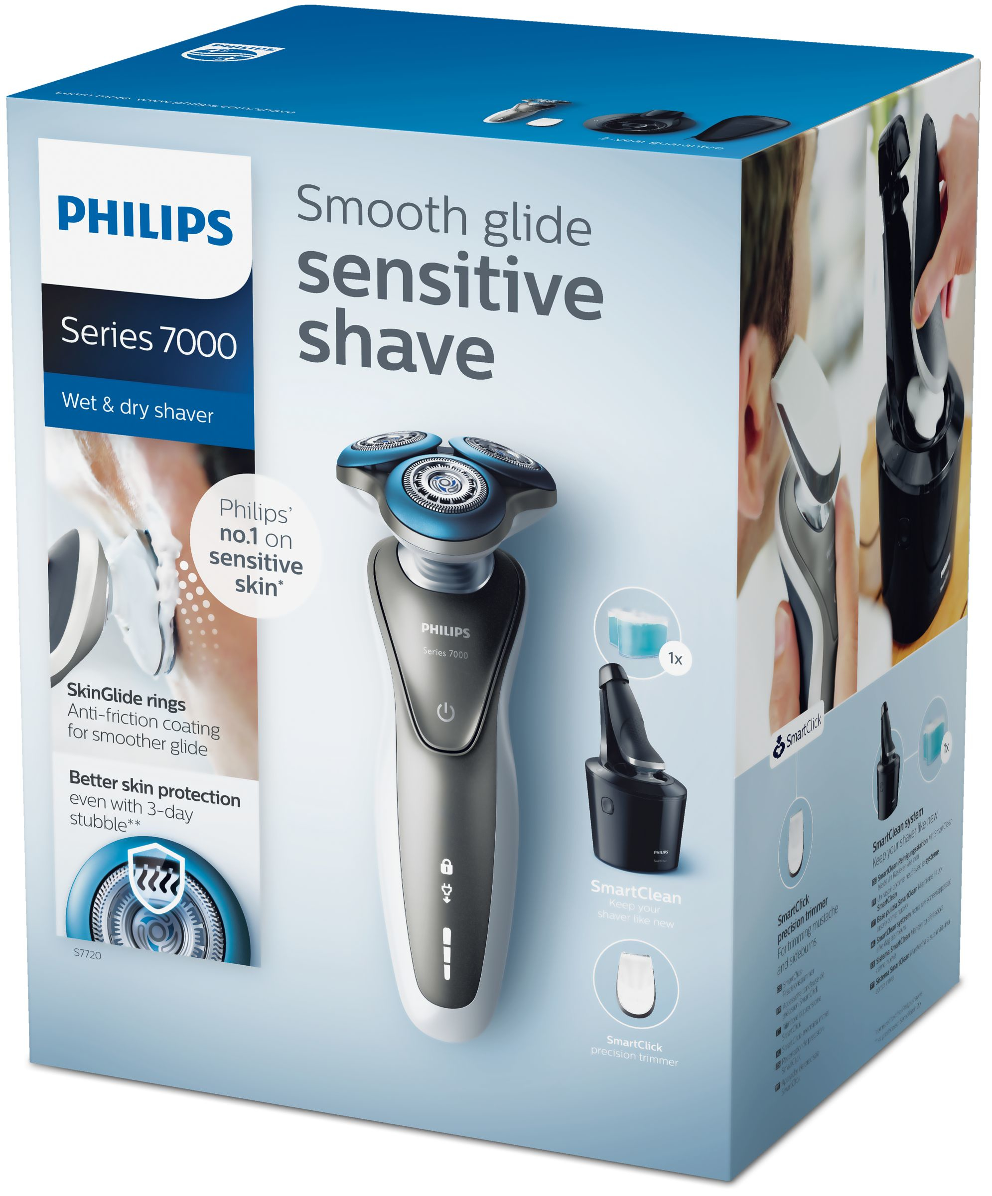 Philips SHAVER Series 7000 S7720/26 men's shaver Rotation shaver Trimmer Bronze, White – image 2