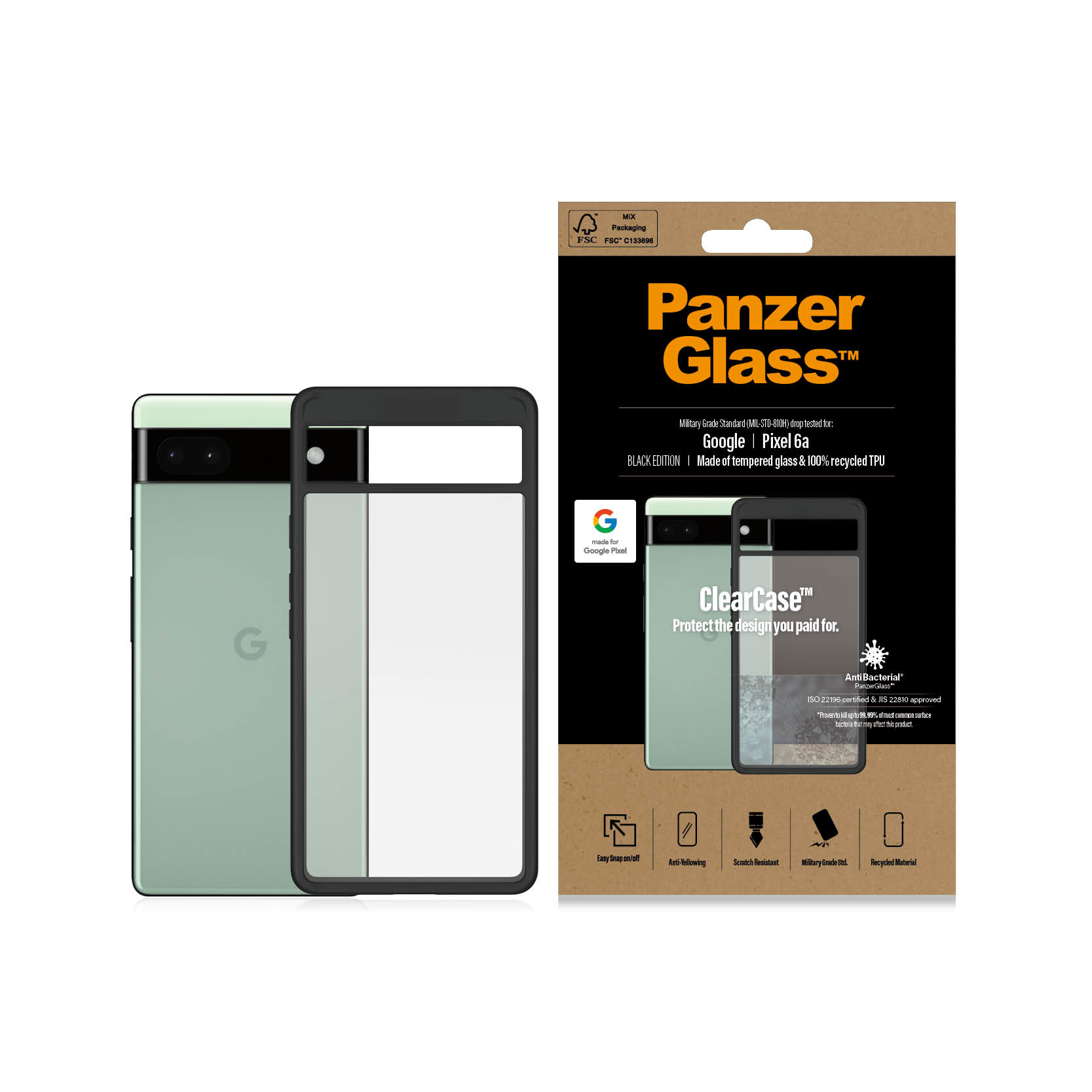 PanzerGlass Google Pixel 6a ClearCase Black AB – image 3