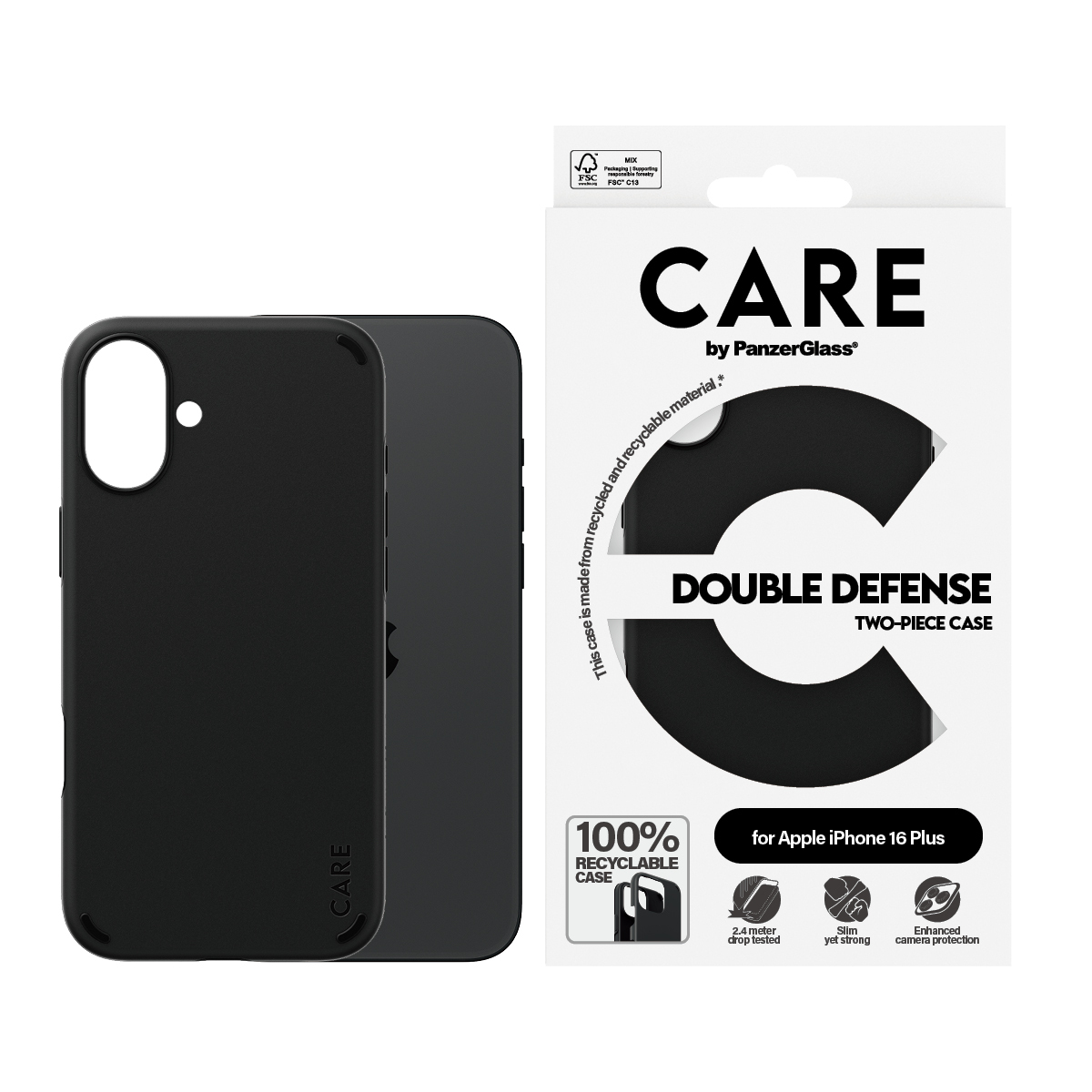PanzerGlass CARE™ by PanzerGlass® Double Defense Case Black iPhone 16 Plus – image 2
