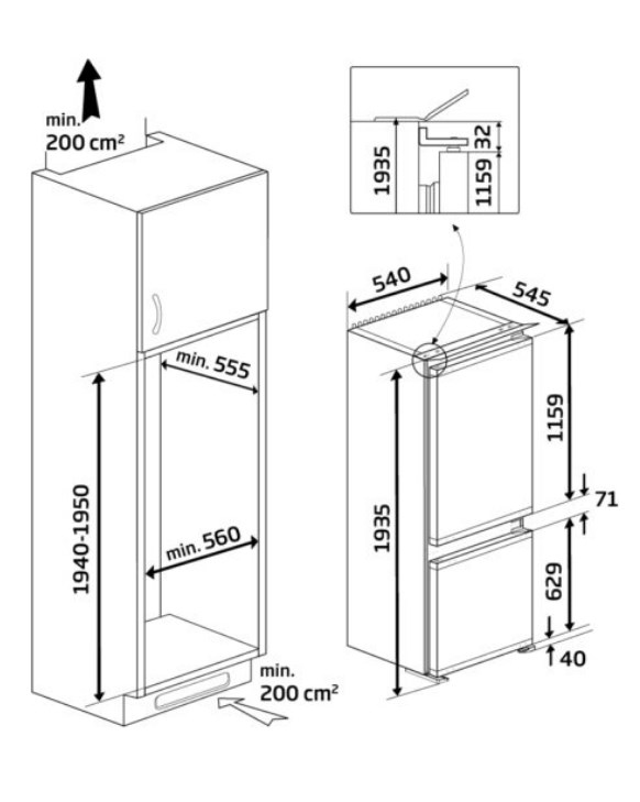 Beko BCHA306E2S fridge-freezer Built-in – image 2