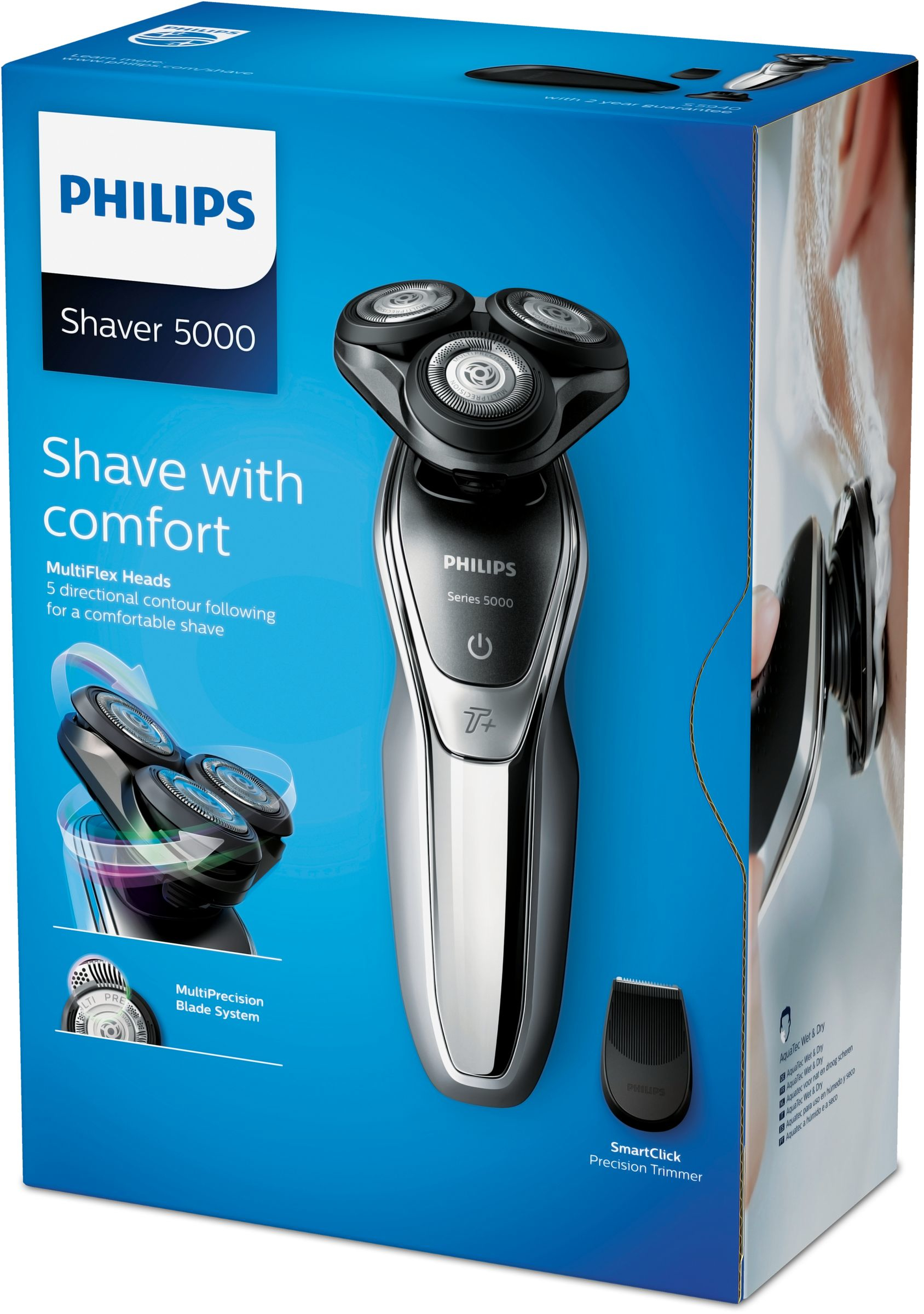 Philips SHAVER Series 5000 S5940/11 men's shaver Rotation shaver Trimmer Black, Silver – image 2