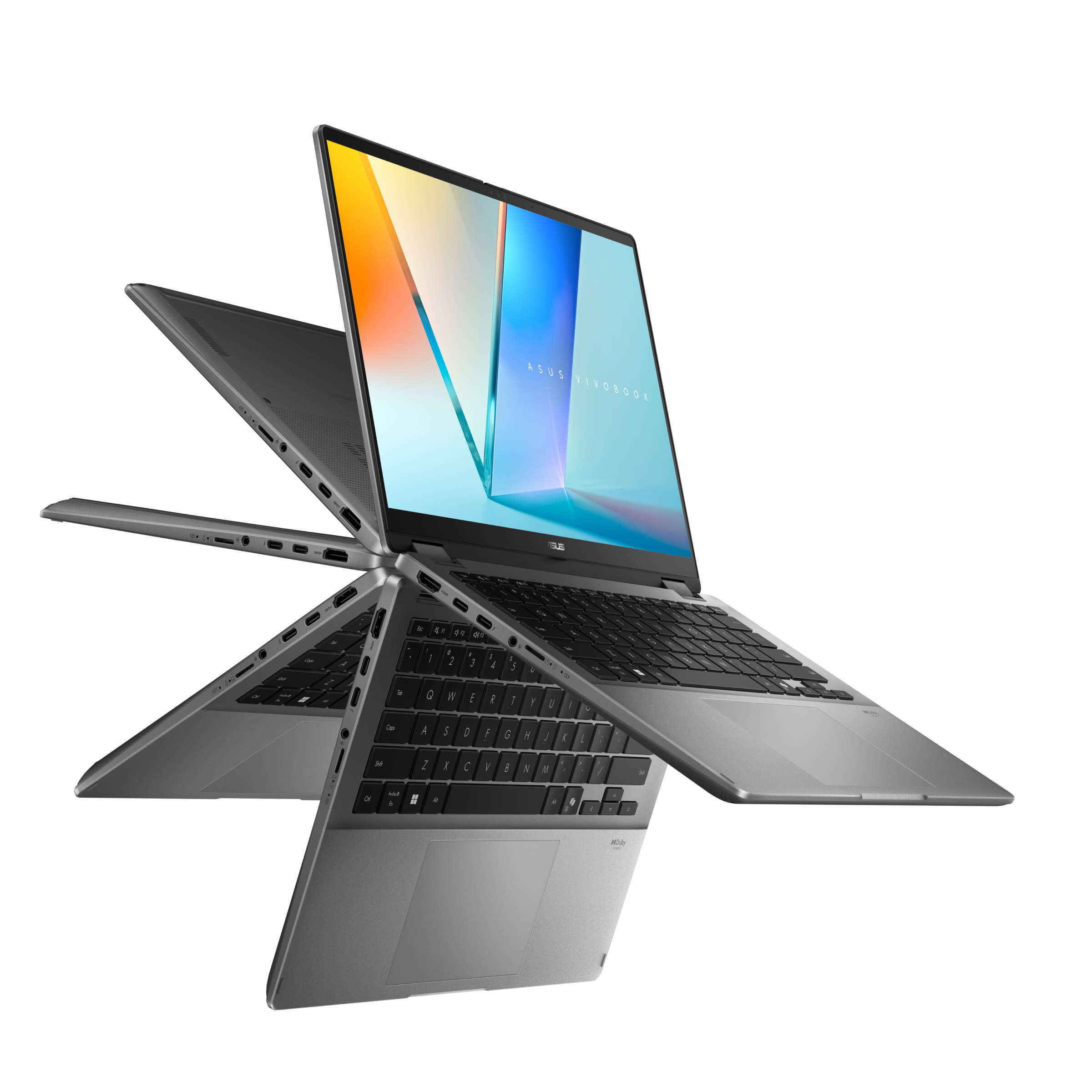ASUS Vivobook 14 Flip TP3407SA-QL064W Copilot+ PC Intel Core Ultra 7 258V Hybride (2-en-1) 35,6 cm (14") Écran tactile WUXGA 32 Go LPDDR5x-SDRAM 1 To SSD Wi-Fi 7 (802.11be) Windows 11 Home Gris