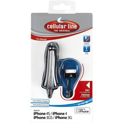Cellularline CBRIPHONE1MFI mobile device charger Smartphone Black, Silver Cigar lighter Indoor