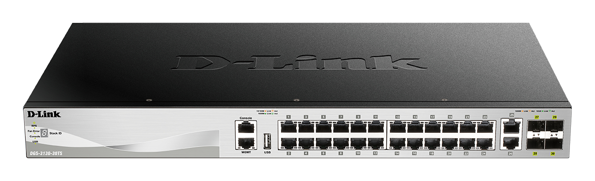 D-Link DGS-3130-30TS/E network switch Managed L3 Gigabit Ethernet (10/100/1000) Grey – image 1