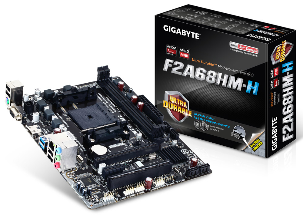GIGABYTE GA-F2A68HM-H motherboard AMD A68H Socket FM2+ micro ATX – image 1