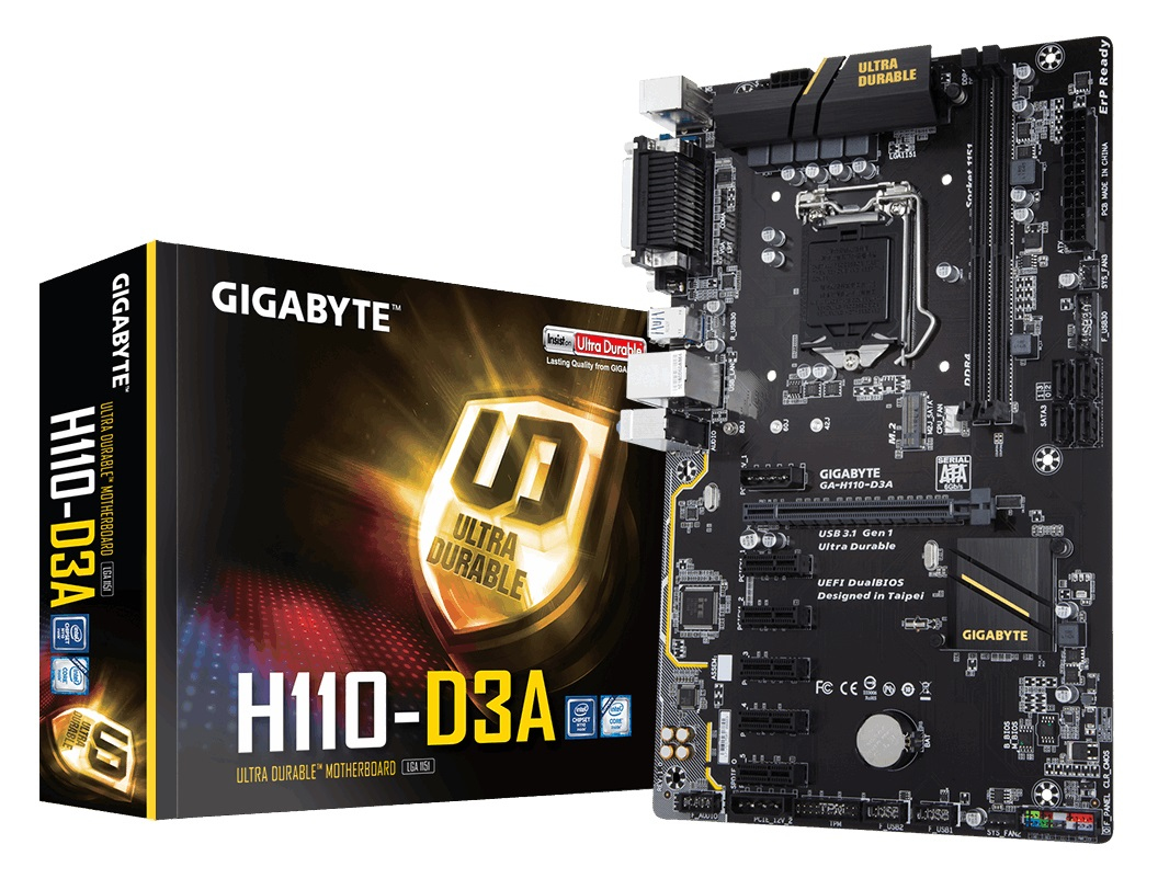 GIGABYTE H110-D3A H110 Express LGA 1151 (Socket H4) ATX – image 1