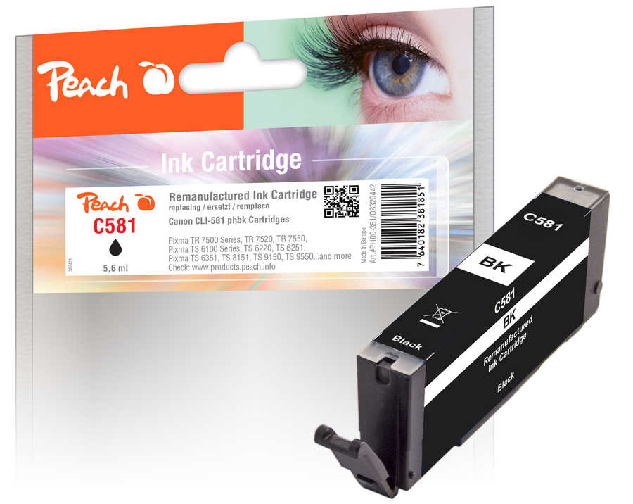 Peach 320442 ink cartridge 1 pc(s) Compatible Standard Yield Photo black