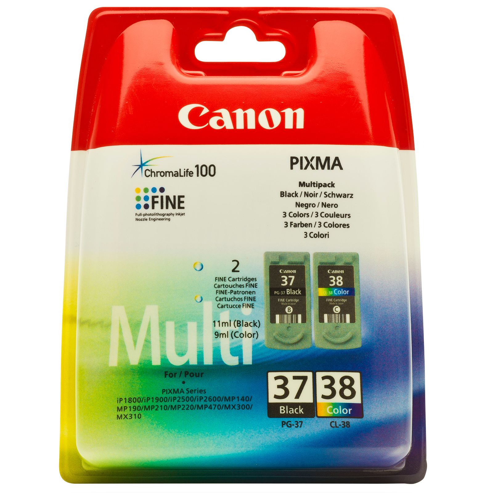 Canon PG-37/CL-38 ink cartridge 2 pc(s) Original Black, Cyan, Magenta, Yellow