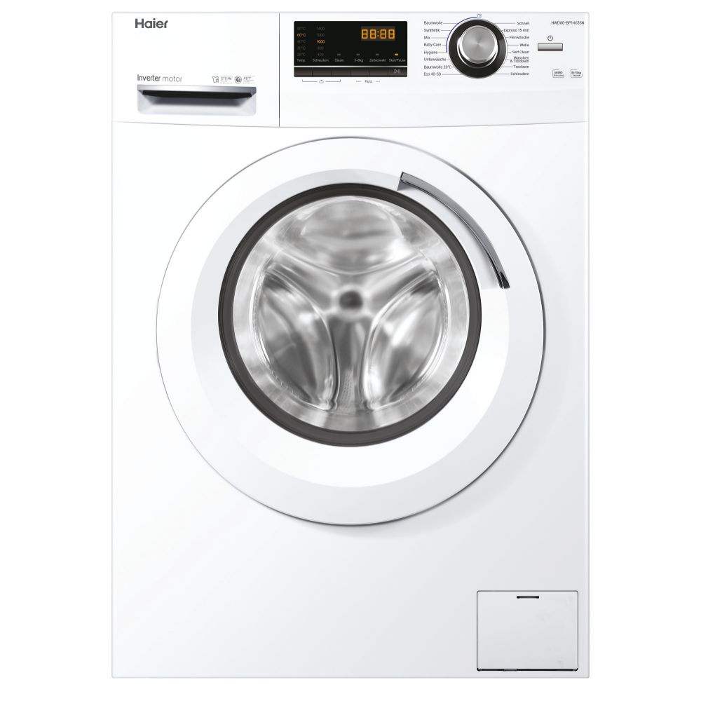 Haier HWD80-BP14636NDE washer dryer Freestanding Front-load White
