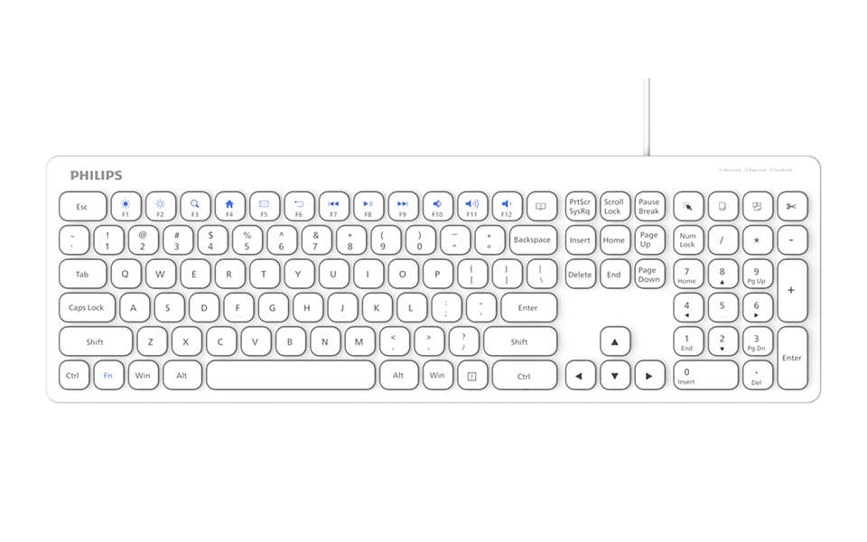 Philips 2000 series SPK6217W/93 keyboard Universal USB QWERTY English White – image 1