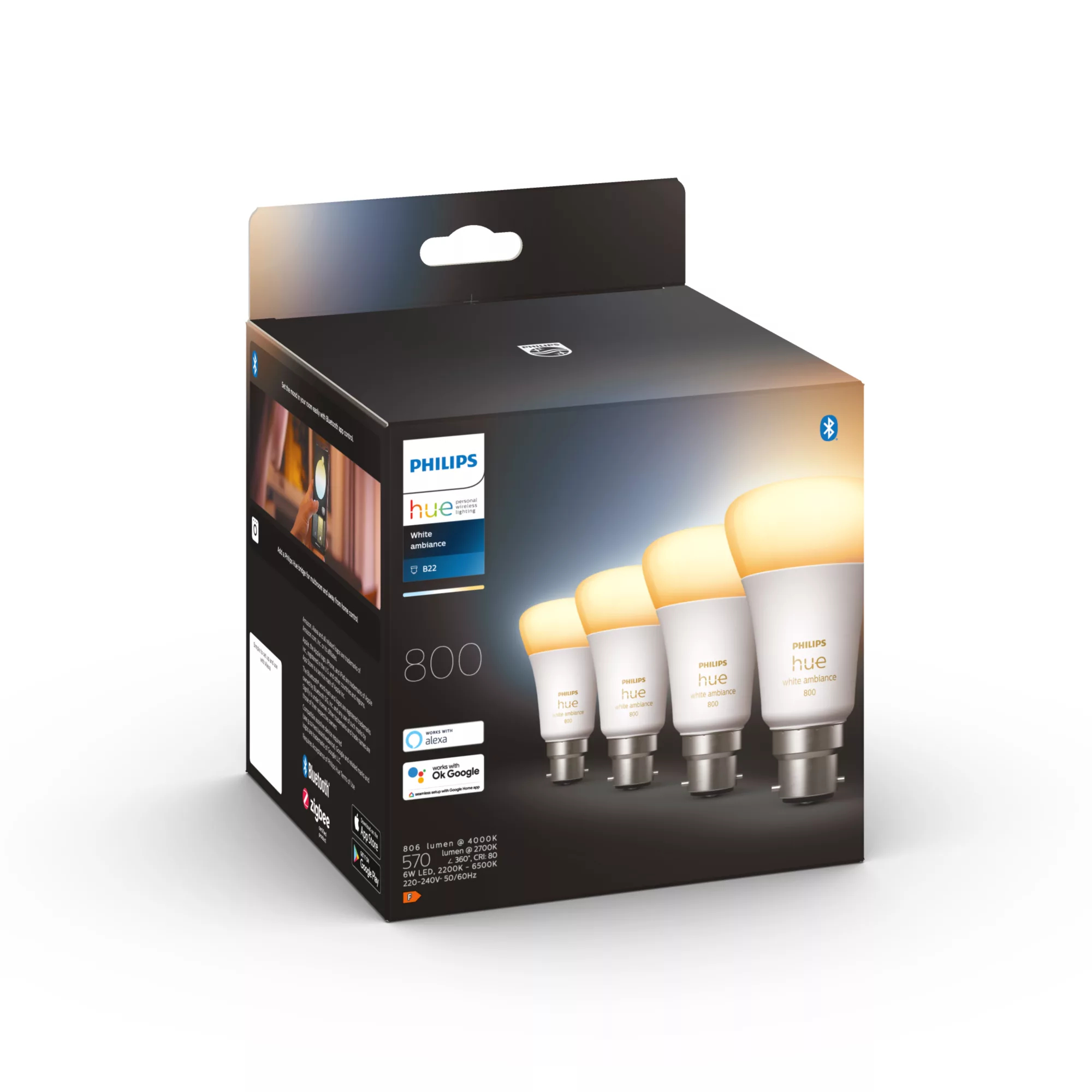 Philips by Signify Philips Hue White ambience A60 – B22 smart bulb – 800 (4-pack) – image 3