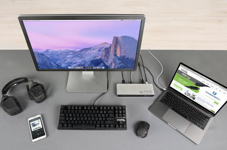 Plugable Technologies TBT3-UD1-83 laptop dock/port replicator Docking Thunderbolt 3 Black, Grey – image 2
