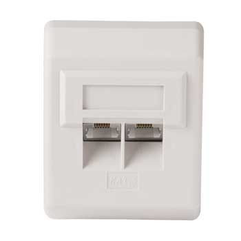 ADSL-CAT5e Wall Socket, surface mounted, white