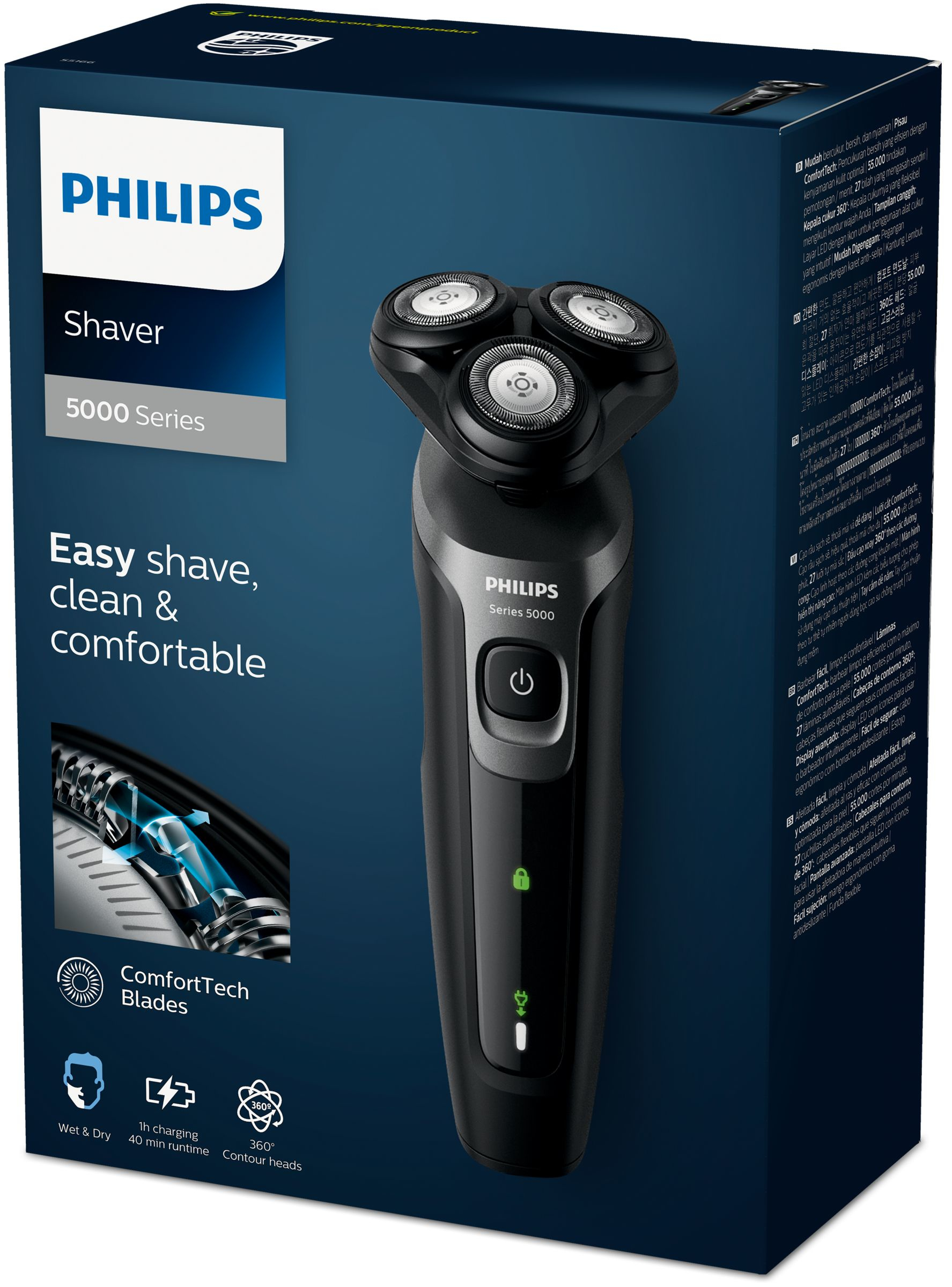 Philips SHAVER Series 5000 S5166/03 men's shaver Rotation shaver Black – image 2