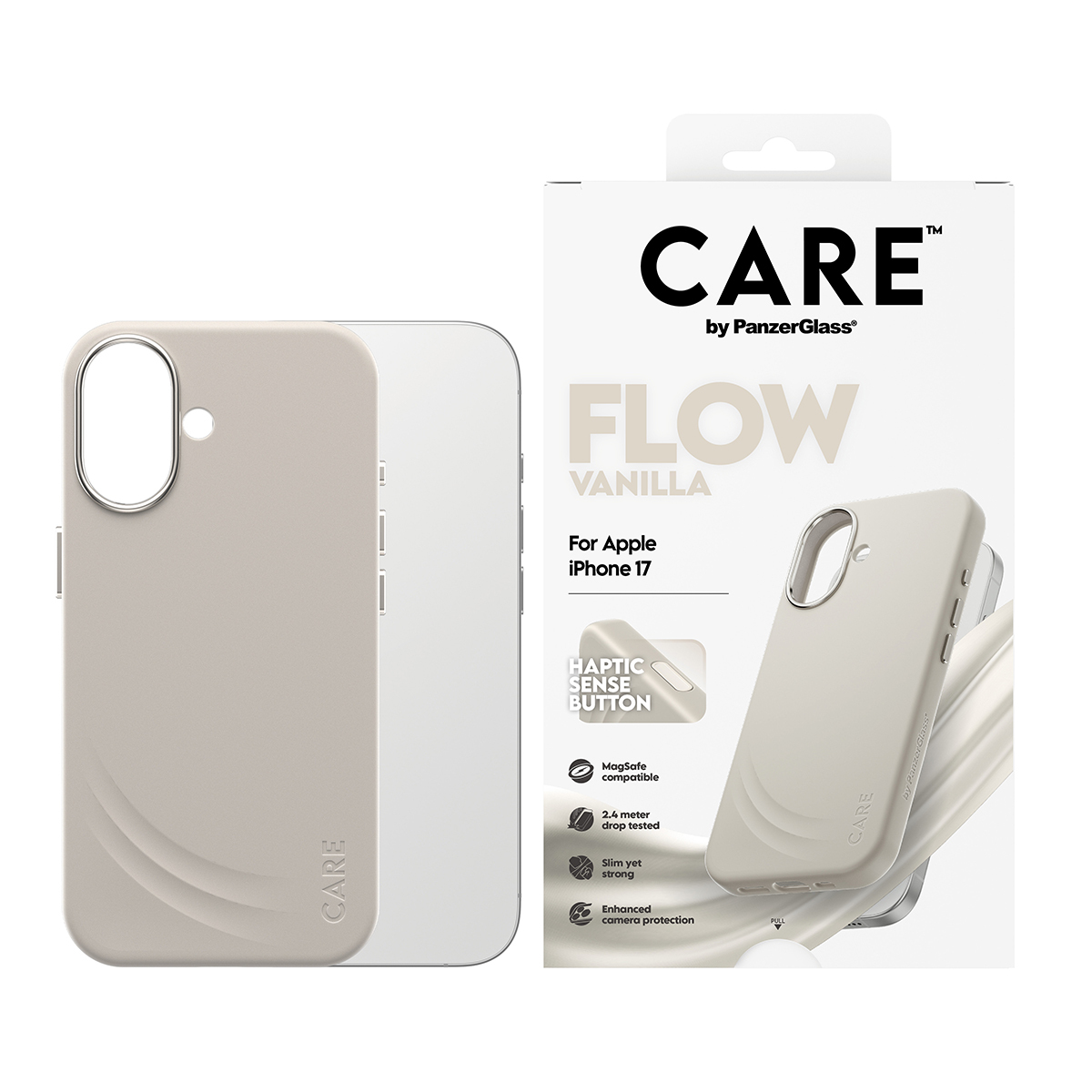 PanzerGlass CARE™ by PanzerGlass® Flow Case Vanilla w. Haptic Button & MagSafe iPhone 17 – image 2