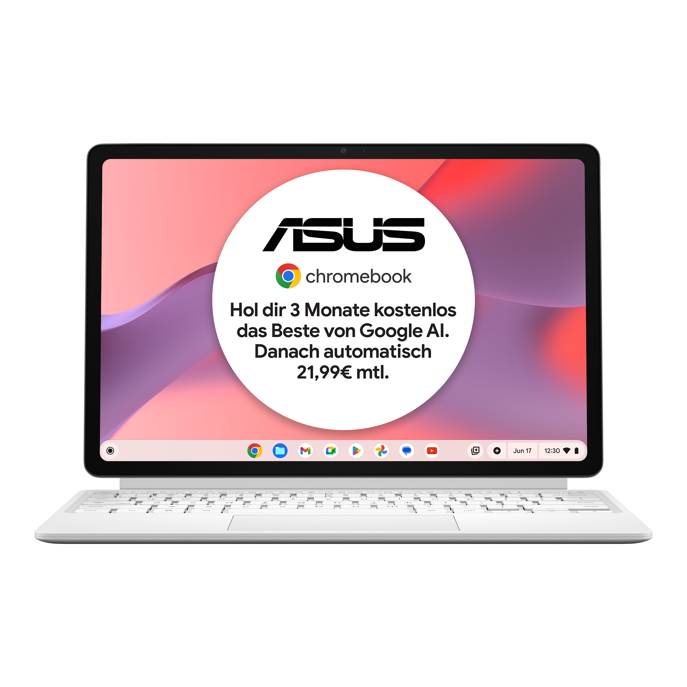 ASUS Chromebook CM32 CM3206DM4A-TR0076 MediaTek Kompanio Kompanio 540 30.7 cm (12.1") Touchscreen WUXGA 8 GB LPDDR5x-SDRAM 128 GB eMMC Wi-Fi 6 (802.11ax) ChromeOS Titanium QWERTZ German