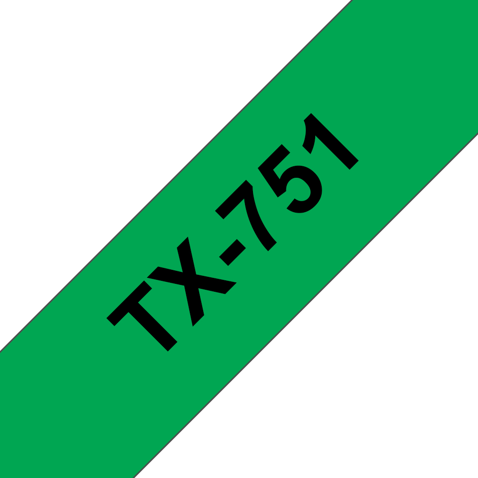 Brother Gloss Laminated Labelling Tape - 24mm, Black/Green etikett-tejp TX
