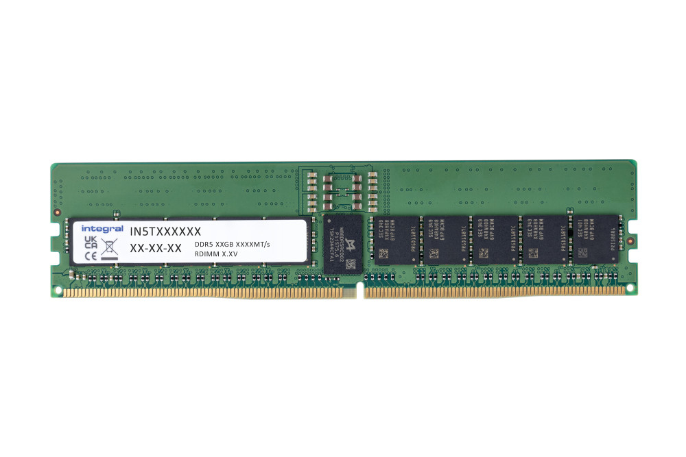 Integral 64GB SERVER RAM MODULE DDR5 5600MT/s PC5-44800 REGISTERED ECC RANK2 1.1V 4GX4 CL46 EQV. TO KSM56R46BD4-64HA FOR KINGSTON