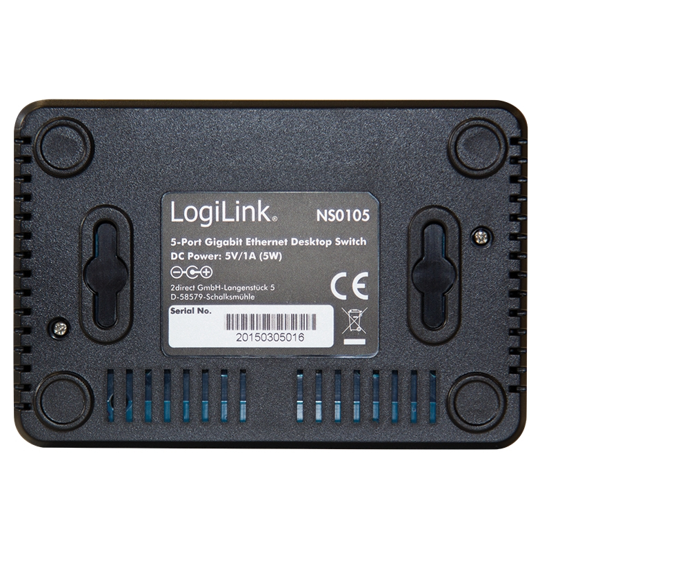 LogiLink NS0105 network switch Unmanaged L2 Gigabit Ethernet (10/100/1000) Black – image 2