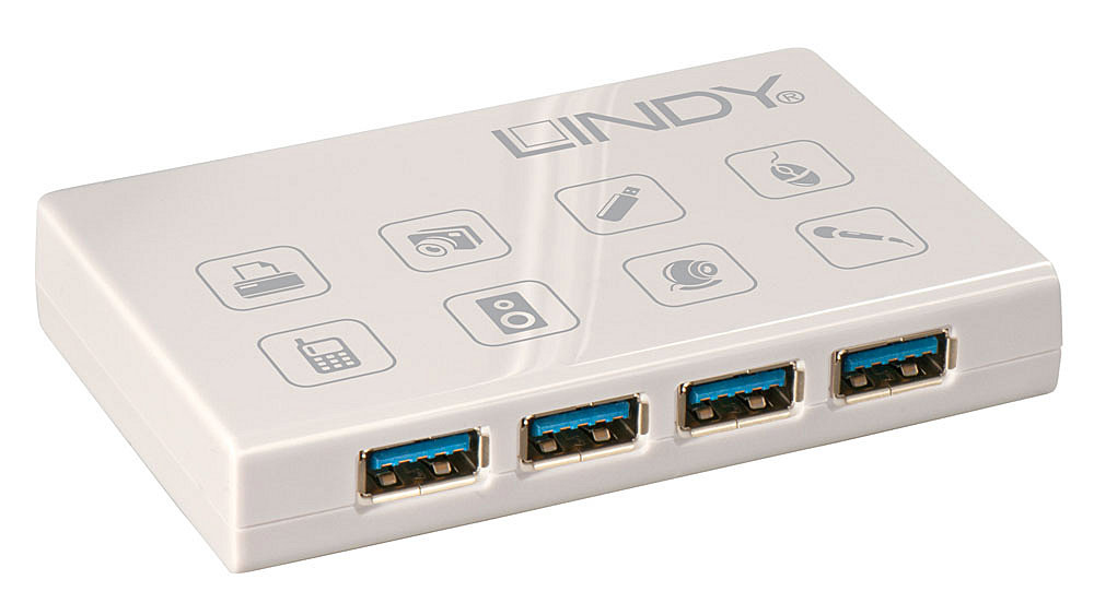Lindy 43132 interface hub 5000 Mbit/s Grey