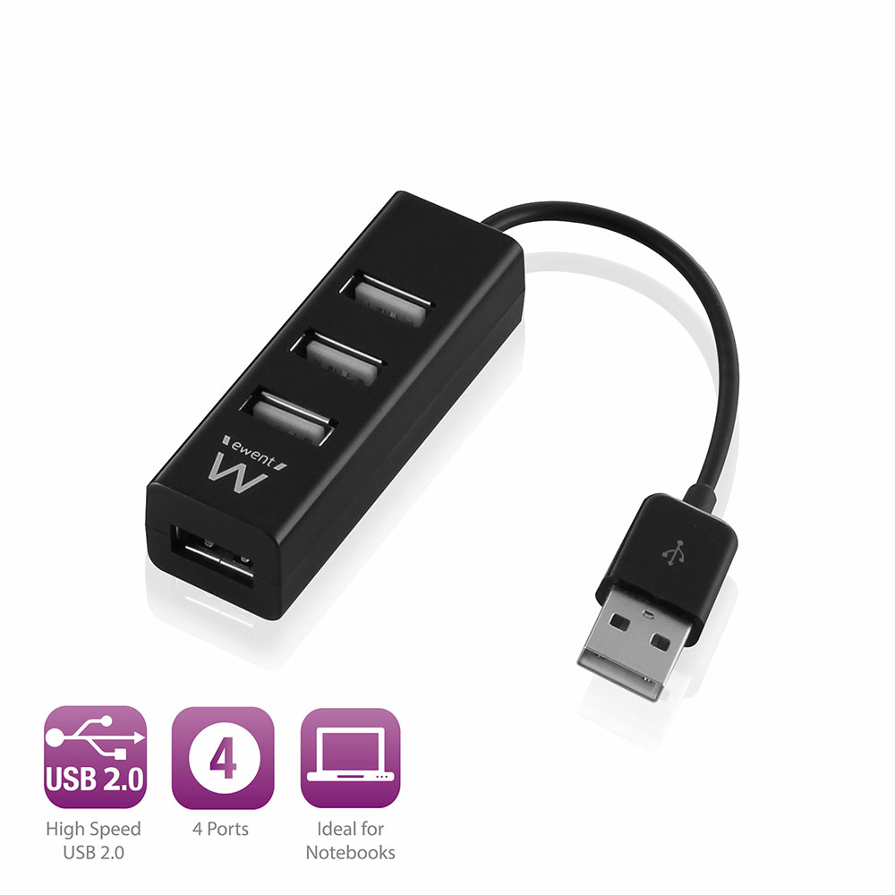Ewent EW1123 interface hub USB 2.0 480 Mbit/s Black – image 4