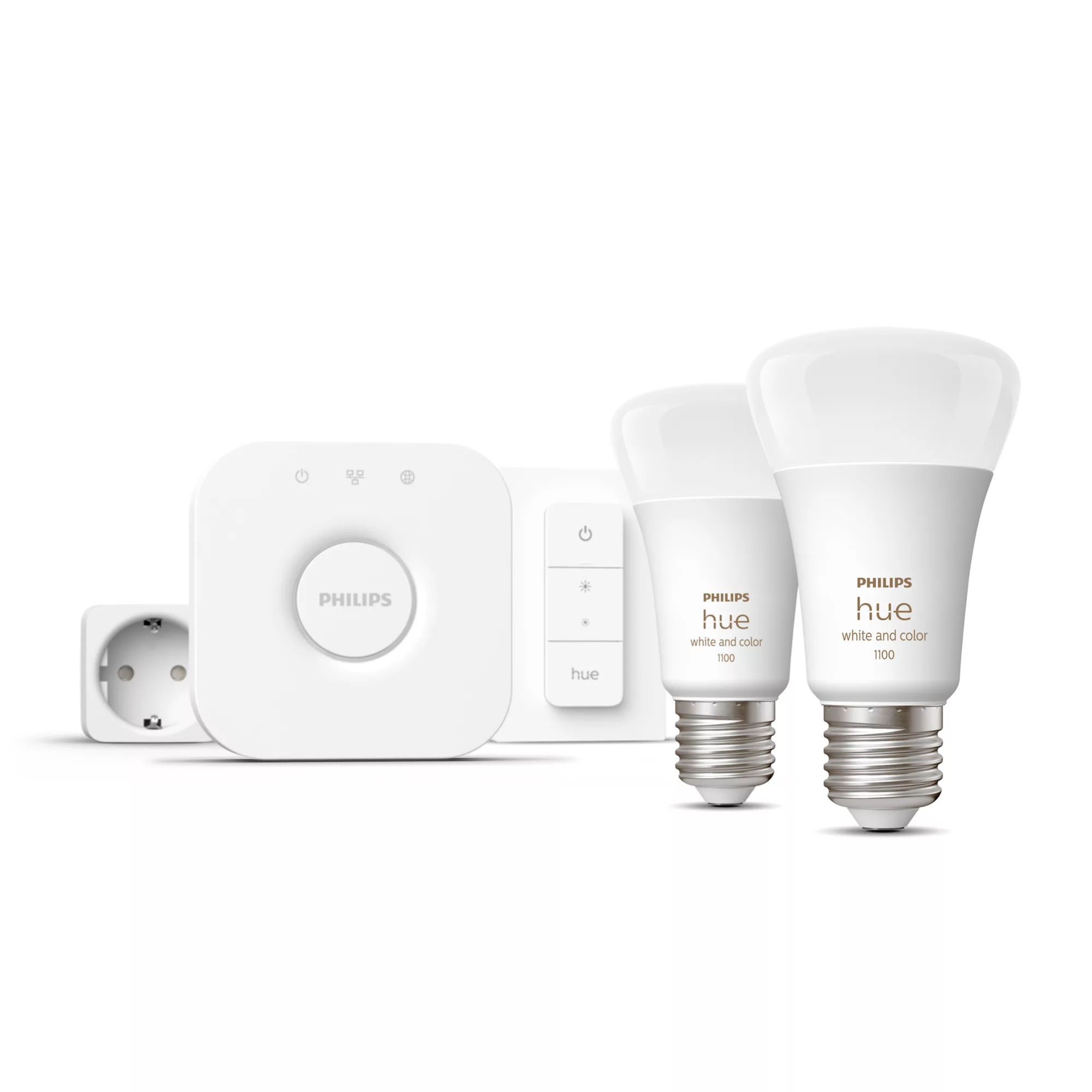 Philips by Signify Philips Hue White and colour ambience Starter kit: 2 E27 smart bulbs (1100) + dimmer switch – image 2