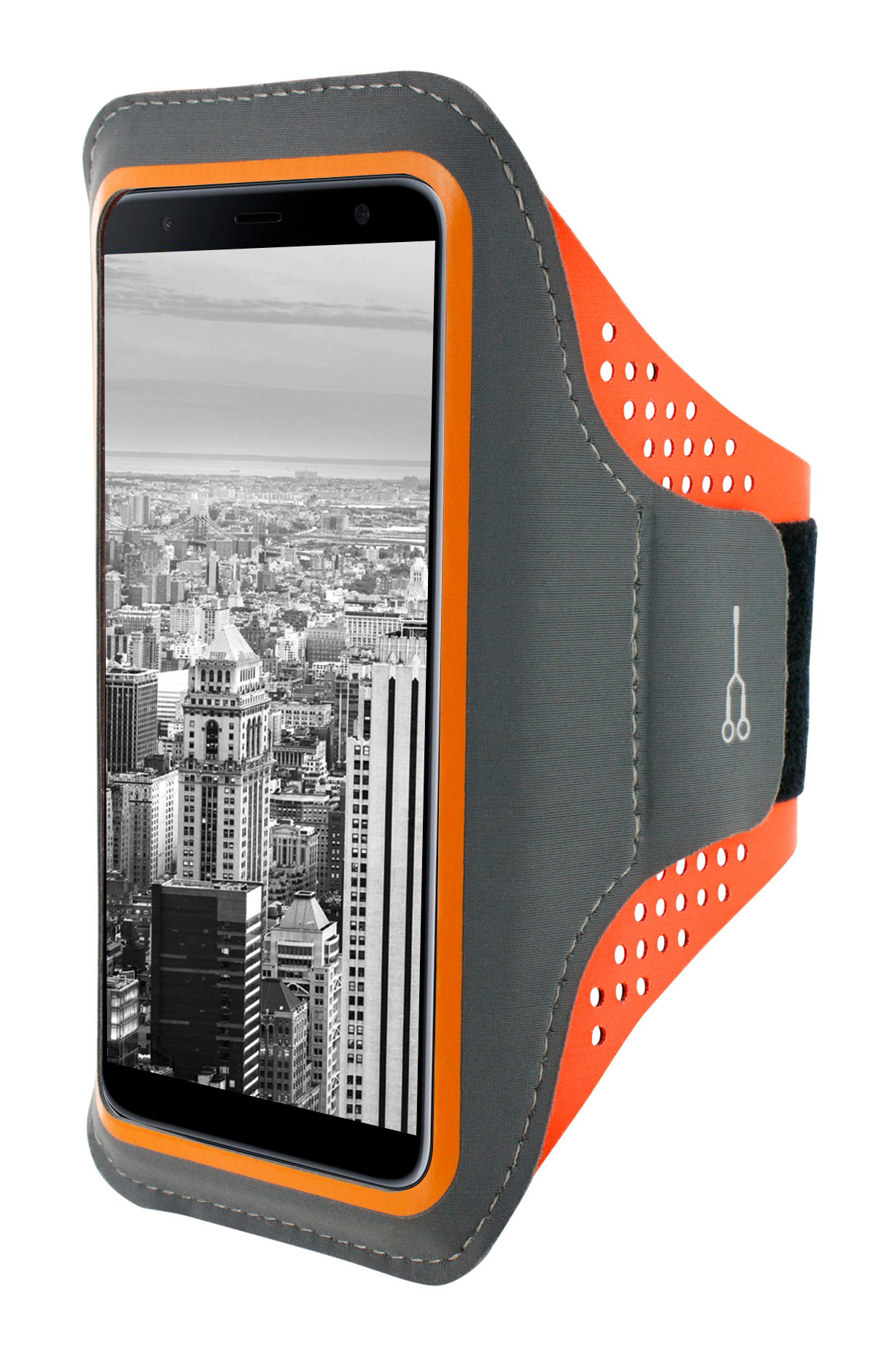Mobiparts Comfort Fit Sport Armband Samsung Galaxy J6 Plus (2018) Neon Orange – image 1